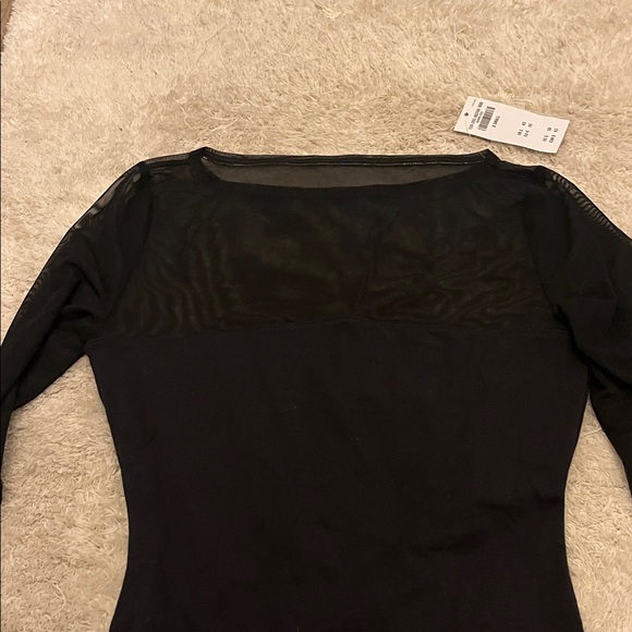 NWT A&F sheer arms and neck Black Long Sleeve Bodysuit. XS - Picture 6 of 9